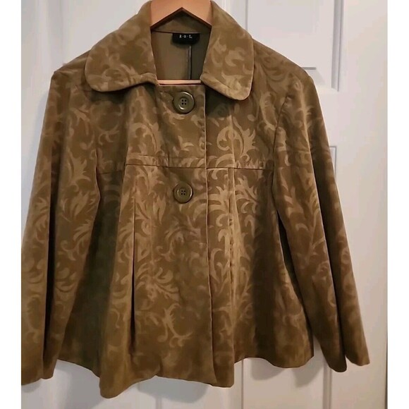 R Q T Womens Blazer Soft Pesto Olive Green Stylish Medium 2 Button Jacket - Picture 5 of 11